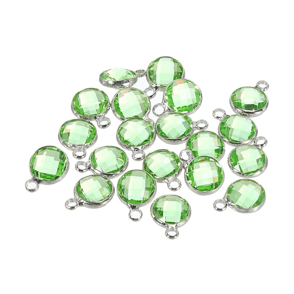 4591 Crystal Birthstone Charm 9mm Dia August Pendant Drop Beads Light Green